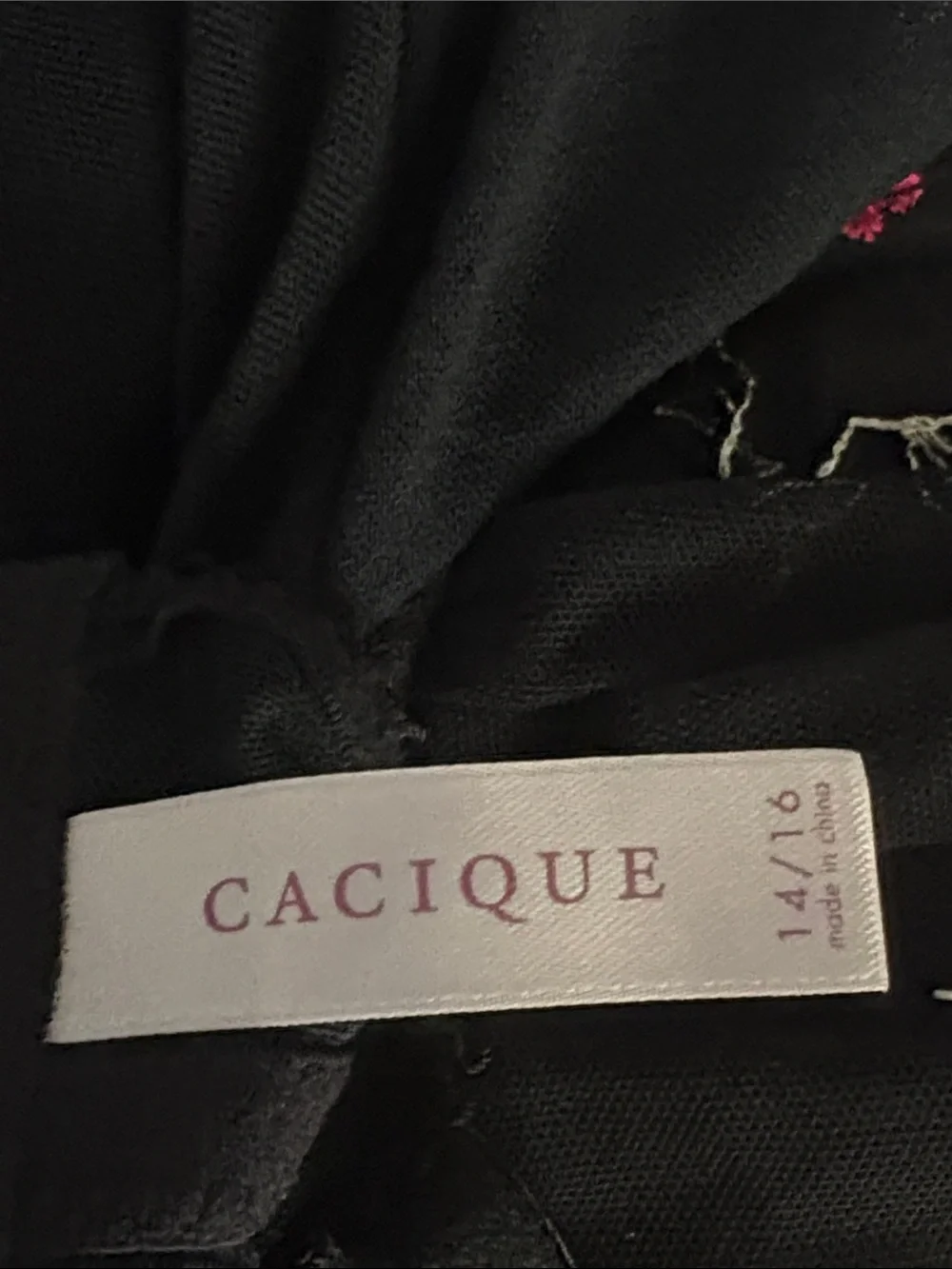 Cacique 14 16 Black Embroidered Floral Babydoll Chemise